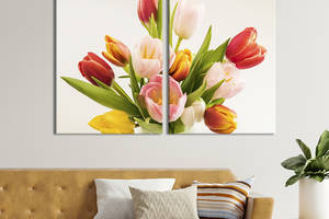Картина на холсте KIL Art Разноцветные тюльпаны 111x81 см (964-2)