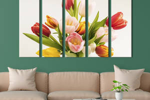 Картина на холсте KIL Art Разноцветные весенние тюльпаны 87x50 см (964-51)