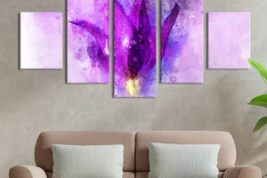 Картина на холсте KIL Art Роскошная фиолетовая лилия 112x54 см (983-52)