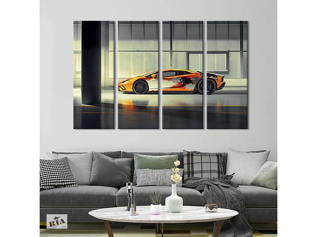 Картина на холсте KIL Art Роскошный автомобиль Lamborghini Aventador S 209x133 см (1248-41)