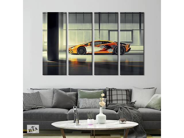 Картина на холсте KIL Art Роскошный автомобиль Lamborghini Aventador S 89x53 см (1248-41)