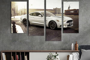 Картина на холсте KIL Art Роскошный белый Ford Mustang 149x106 см (1322-42)