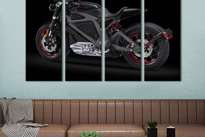 Картина на холсте KIL Art Роскошный чёрный мотоцикл Harley-Davidson 209x133 см (1328-41)