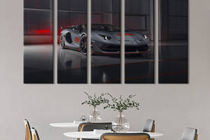 Картина на холсте KIL Art Роскошный серый Lamborghini 155x95 см (1263-51)