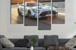 Картина на холсте KIL Art Роскошный спорткар Mercedes-AMG GT Black Series 129x90 см (1365-42)