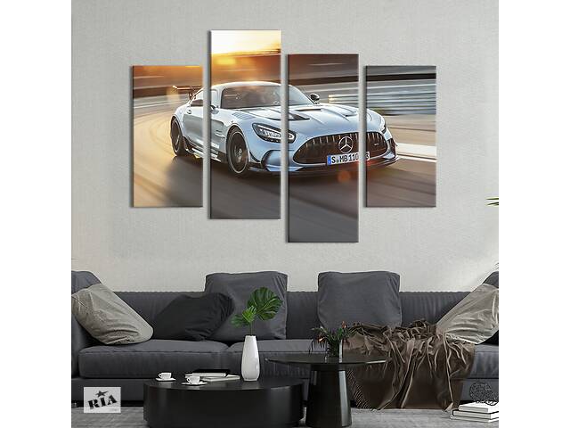 Картина на холсте KIL Art Роскошный спорткар Mercedes-AMG GT Black Series 129x90 см (1365-42)