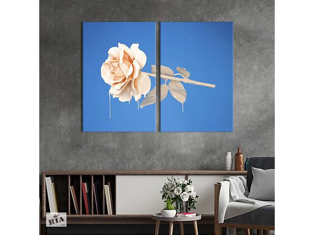 Картина на холсте KIL Art Роза на голубом фоне 165x122 см (801-2)