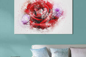 Картина на холсте KIL Art Роза и хризантемы 75x50 см (849-1)