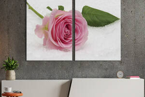 Картина на холсте KIL Art Розовая роза на снегу 111x81 см (981-2)