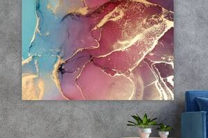 Картина на холсте KIL Art Розово-золотой мрамор 81x54 см (72)