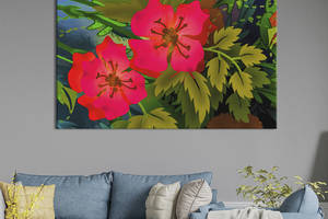 Картина на холсте KIL Art Розовые цветы шиповника 75x50 см (769-1)