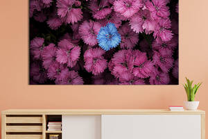 Картина на холсте KIL Art Розовые васильки 75x50 см (909-1)