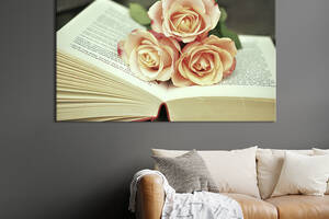 Картина на холсте KIL Art Розы и книга 75x50 см (946-1)