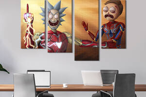 Картина на холсте KIL Art Рик и Морти в костюмах Мстителей 89x56 см (1504-42)