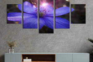 Картина на холсте KIL Art Садовый голубой цветок 112x54 см (827-52)