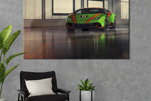 Картина на холсте KIL Art Салатовый Lamborghini Huracan 75x50 см (1265-1)