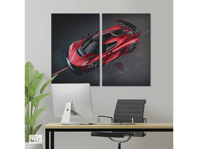 Картина на холсте KIL Art Самый быстрый автомобиль Koenigsegg Jesko Absolut 165x122 см (1241-2)