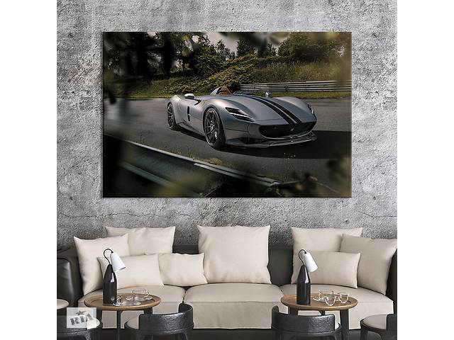 Картина на холсте KIL Art Серая Ferrari Monza SP 122x81 см (1266-1)
