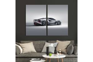 Картина на холсте KIL Art Серый спорткар Lotus Emira 111x81 см (1348-2)