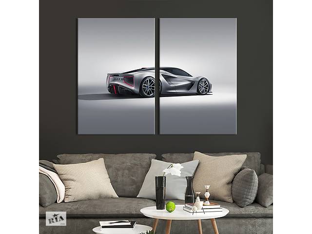 Картина на холсте KIL Art Серый спорткар Lotus Emira 111x81 см (1348-2)