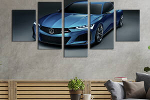 Картина на холсте KIL Art Шикарная лазурная Acura Type S 162x80 см (1246-52)