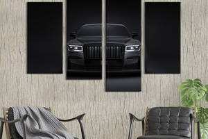 Картина на холсте KIL Art Шикарное авто Rolls-Royce Black Badge Ghost 129x90 см (1276-42)