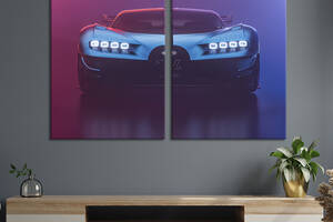Картина на холсте KIL Art Шикарное спортивное авто Bugatti Chiron Vision GT 71x51 см (1304-2)