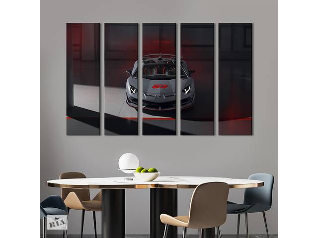Картина на холсте KIL Art Шикарный серый суперкар Lamborghini 87x50 см (1264-51)