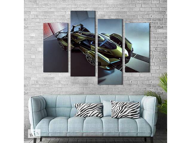 Картина на холсте KIL Art Шикарный суперкар Lambo v12 vision gran turismo 129x90 см (1250-42)