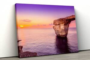 Картина на полотні KIL Art Скеля на фіолетовому заході 122x81 см (408)