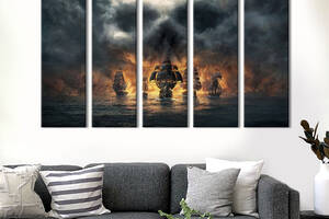 Картина на полотні KIL Art Смертоносні піратські кораблі 132x80 см (1441-51)