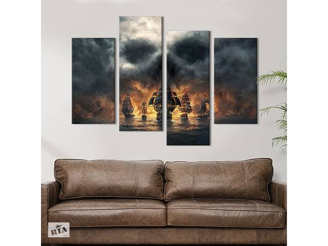 Картина на холсте KIL Art Смертоносный пиратский флот 89x56 см (1441-42)
