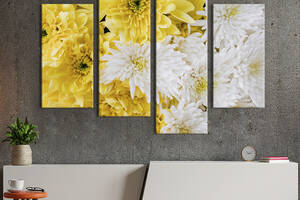 Картина на холсте KIL Art Сочетание белых и жёлтых хризантем 149x106 см (932-42)