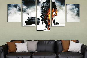 Картина на холсте KIL Art Солдат из игры Battlefield: Bad Company 162x80 см (1461-52)