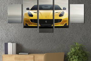 Картина на холсте KIL Art Солнечно-жёлтая Ferrari 162x80 см (1317-52)