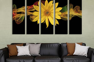 Картина на холсте KIL Art Солнечный цветок и абстрактный дым 155x95 см (995-51)