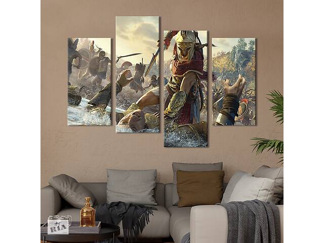 Картина на холсте KIL Art Спартанский наемник Алексиос / Assassin's Creed: Odyssey 129x90 см (1496-42)