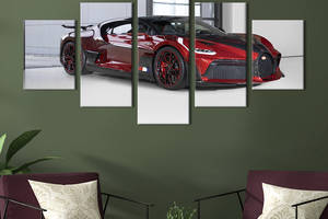 Картина на холсте KIL Art Спорткар Bugatti Divo в красном цвете 112x54 см (1300-52)