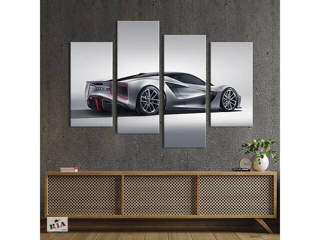 Картина на холсте KIL Art Спорткар Lotus Emira в сером цвете 89x56 см (1348-42)