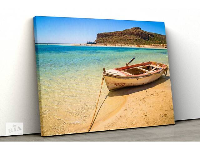 Картина на холсте KIL Art Старая лодка на пляжу 51x34 см (361)