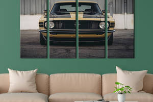 Картина на холсте KIL Art Статусный автомобиль Ford Mustang 1970 года 209x133 см (1254-41)