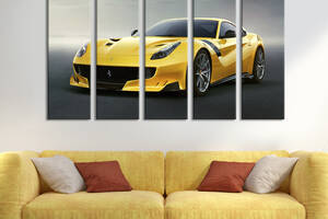 Картина на холсте KIL Art Стильная жёлтая Ferrari 87x50 см (1316-51)