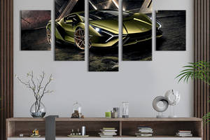 Картина на холсте KIL Art Стильное брендовое авто Lamborghini 162x80 см (1338-52)
