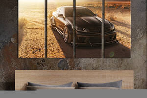 Картина на холсте KIL Art Стильный автомобиль Mercedes-Benz в пустыне 89x53 см (1366-41)