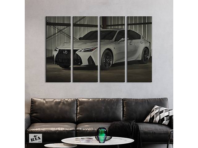 Картина на холсте KIL Art Стильный белый Lexus IS 500 F Sport 209x133 см (1279-41)