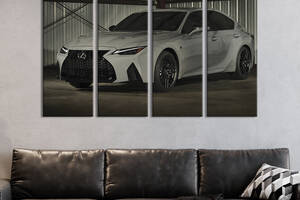 Картина на холсте KIL Art Стильный белый Lexus IS 500 F Sport 149x93 см (1279-41)