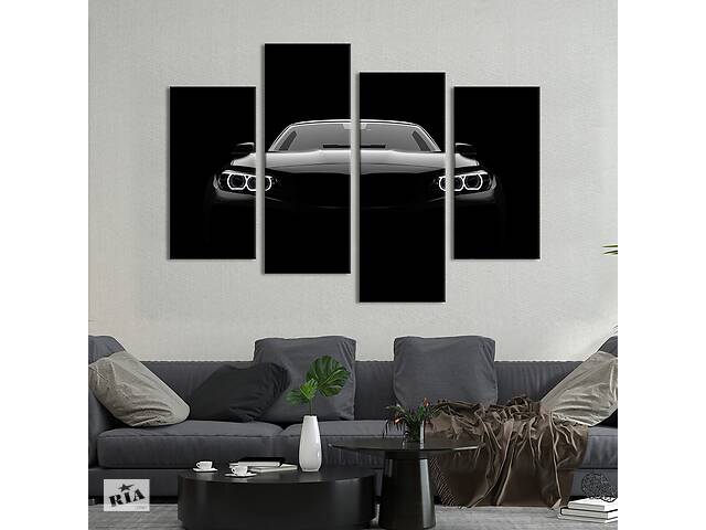 Картина на холсте KIL Art Стильный чёрный автомобиль 129x90 см (1323-42)