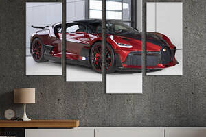 Картина на холсте KIL Art Стильный красный Bugatti Divo 89x56 см (1300-42)