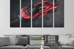 Картина на холсте KIL Art Стильный красный Koenigsegg Jesko Absolut 132x80 см (1241-51)