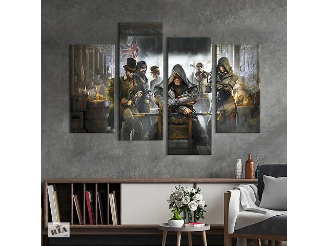 Картина на холсте KIL Art Стильный постер Assassin's Creed: Syndicate 89x56 см (1433-42)